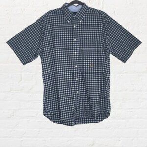 Tommy Hilfiger Gingham Navy Green Button Up Shirt